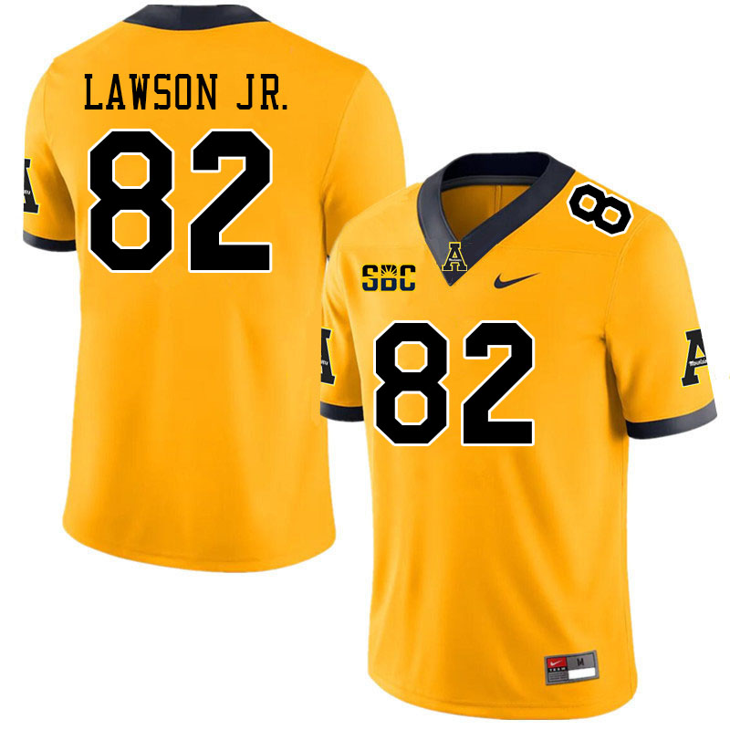 Men #82 Chris Lawson Jr. Appalachian State Mountaineers College Football Jerseys Stitched Sale-Gold